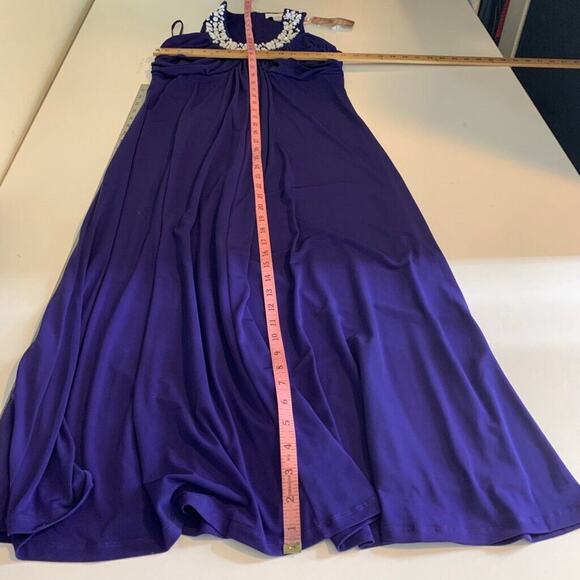 Soft Surroundings Dress Womens PS Small Petite Vibrant Purple Beaded Halter Maxi - Picture 10 of 16